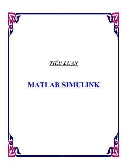 Tiểu luận Về matlab simulink