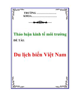 Đề tài Du lịch biển Việt Nam