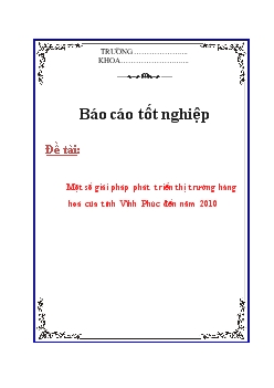 Báo cáo Một số giải pháp phát triển thị trường hàng hoá của tỉnh Vĩnh Phúc đến năm 2010