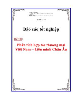 Báo cáo Quá trình phân tích hợp tác thương mại Việt Nam – Liên minh Châu Âu
