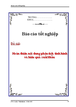 Báo cáo Việc hoàn thiện nội dung phân tích tình hình và hiệu quả xuất khẩu