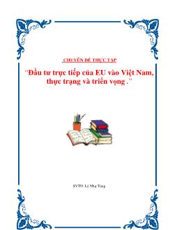 Chuyên đề Thực trạng và triển vọng đầu tư trực tiếp của EU vào Việt Nam