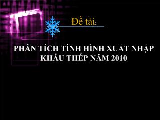 Đề tài Phân tích tình hình xuất nhập khẩu thép năm 2010