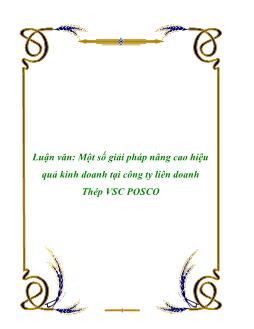 Luận văn Biện pháp nâng cao hiệu quả kinh doanh tại công ty liên doanh Thép VSC POSCO