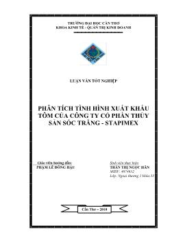 Luận văn Phân tích tình hình xuất khẩu tôm của công ty cổ phần thủy sản Sóc Trăng - Stapimex