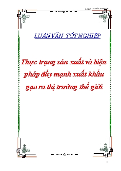 Luận văn Tốt nghiệp Tìm hiểu thực trạng sản xuất và biện pháp đẩy mạnh xuất khẩu gạo ra thị trường thế giới