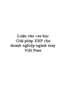 Luận văn Cao học Giải pháp ERP cho doanh nghiệp ngành may Việt Nam