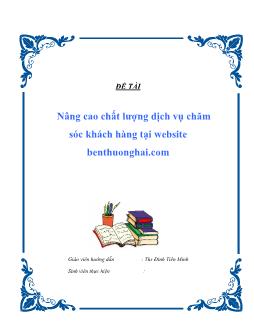 Luận văn Nâng cao chất lượng dịch vụ chăm sóc khách hàng tại website benthuonghai.com