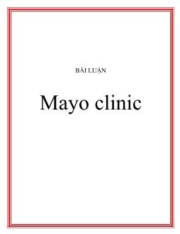 Bài luận Mayo clinic