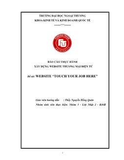 Báo cáo Đề tài Website touch your job here