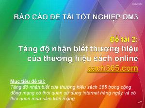 Báo cáo Tăng độ nhận biết của thương hiệu sách online