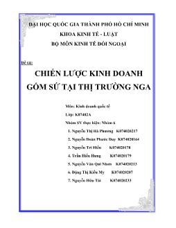 Đề tài Chiến lược kinh doanh gốm sứ tại thị trường Nga