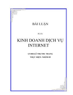 Đề tài Kinh doanh dịch vụ internet