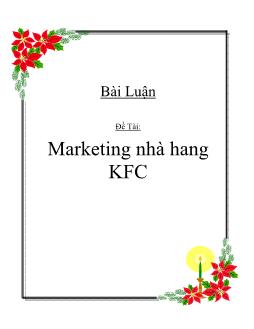 Đề tài Marketing nhà hàng KFC