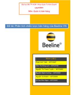 Đề tài Phân tích chiến lược bán hàng của Beeline Việt Nam