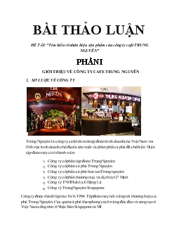 Đề tài Tìm hiểu về nhãn hiệu sản phẩm của công ty cafe Trung Nguyên