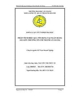 Khóa luận Phân tích hiệu quả tín dụng tại ngân hàng Sài Gòn Thương Tín chi nhánh An Giang