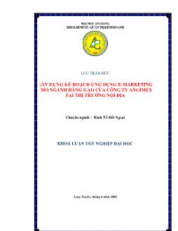 Khóa luận Xây dựng kế hoạch ứng dụng e-Marketing cho ngành hàng gạo của công ty Angimex tại thị trường nội địa