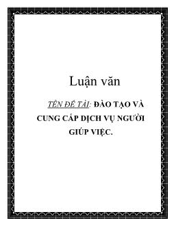 Luận văn Đào tạo và cung cấp dịch vụ người giúp việc