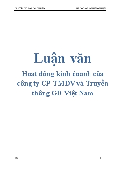 Luận văn Hoạt động kinh doanh của công ty cổ phần thương mại dịch vụ và Truyền thông gia đình Việt Nam