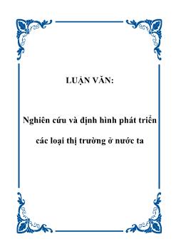 Luận văn Nghiên cứu và định hình phát triển các loại thị trường ở nước ta