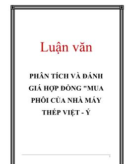 Luận văn Phân tích và đánh giá hợp đồng mua phôi của nhà máy thép Việt -Ý