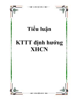 Tiểu luận Bàn luận về kinh tế thị trường định hướng xã hội chủ nghĩa