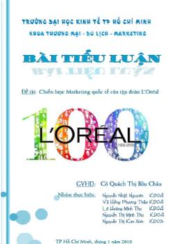 Tiểu luận Chiến lược marketing quốc tế của tập đoàn LOréal