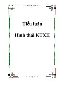 Tiểu luận Phân tích hình thái kinh tế xã hội