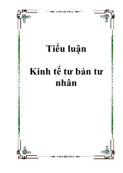 Tiểu luận Tìm hiểu kinh tế tư bản tư nhân