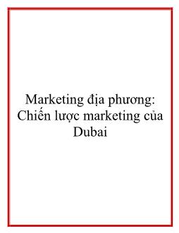 Đề tài Marketing địa phương Chiến lược marketing của Dubai