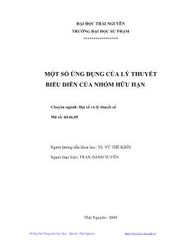Đề tài Một số ứng dụng của lý thuyết biểu diễn của nhóm hữu hạn