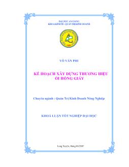 Khóa luận Kế hoạch xây dựng thương hiệu ổi Hồng Giấy