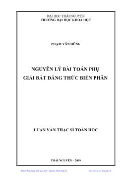 Luận văn Nguyên lý bài toán phụ giải bất đẳng thức biến phân