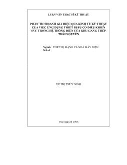Luận văn Phân tích đánh giá hiệu quả kinh tế kỹ thuật của việc ứng dụng thiết bị bù có điều khiển SVC trong hệ thống điện của khu gang thép Thái Nguyên