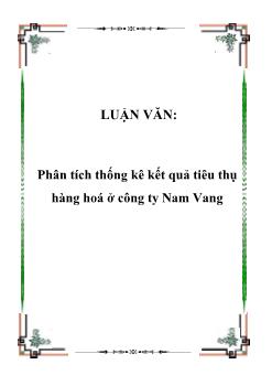 Luận văn Phương pháp phân tích thống kê kết quả tiêu thụ hàng hoá ở công ty Nam Vang