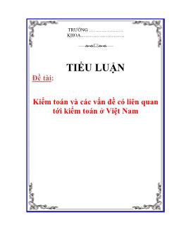 Tiểu luận Kiểm toán và các vấn đề có liên quan tới kiểm toán ở Việt Nam