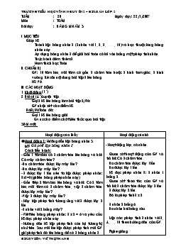 Giáo án lớp 2 môn toán: Bảng nhân 3