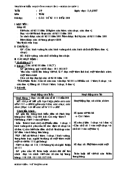 Giáo án lớp 2 môn toán: Các số từ 111 đến 200