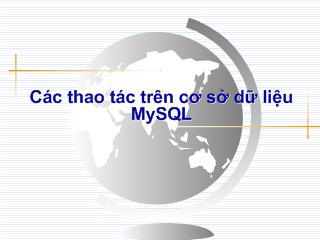Các thao tác trên cơ sở dữ liệu MySQL