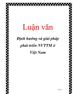 Luận văn Định hướng và giải pháp phát triển nghiệp vụ thị trường mở ở Việt Nam