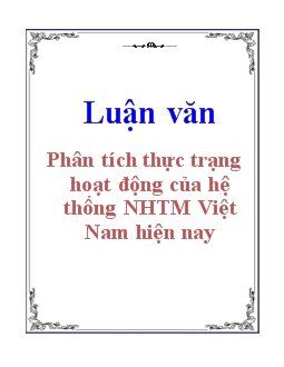 Luận văn Tìm hiểu phân tích thực trạng hoạt động của hệ thống ngân hàng thương mại Việt Nam hiện nay