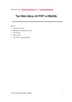 Tạo Web động với PHP và MySQL