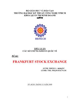 Tiểu luận Cơ sở chứng khoán quốc tế: Frankfurt stock exchange