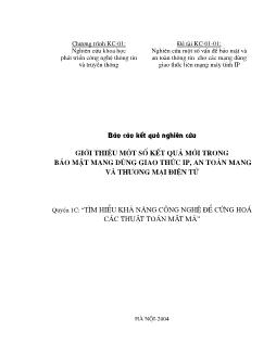 Đề tài Tìm hiểu khả năng công nghệ để cứng hoá các thuật toán mật mã