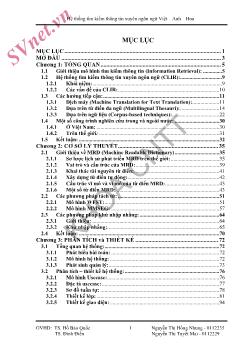Đề tài Xây dựng hệ thống tìm kiếm thông tin xuyên ngôn ngữ Việt-Anh-Hoa