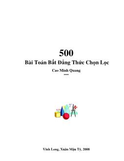 500 bài toán bất đẳng thức chọn lọc