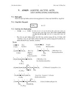Bài giảng Ankin (alkyne, alcyne, alcin, dãy đồng đẳng axetilen)