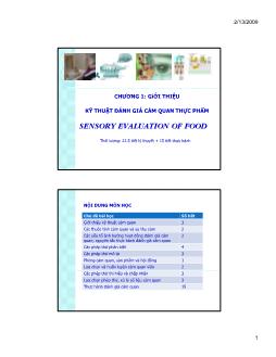 Bài giảng Giới thiệu kỹ thuật đánh giá cảm quan thực phẩm