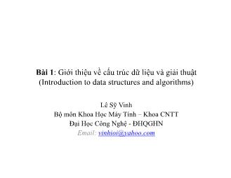 Bài giảng Giới thiệu về cấu trúc dữ liệu và giải thuật (Introduction to data structures and algorithms)